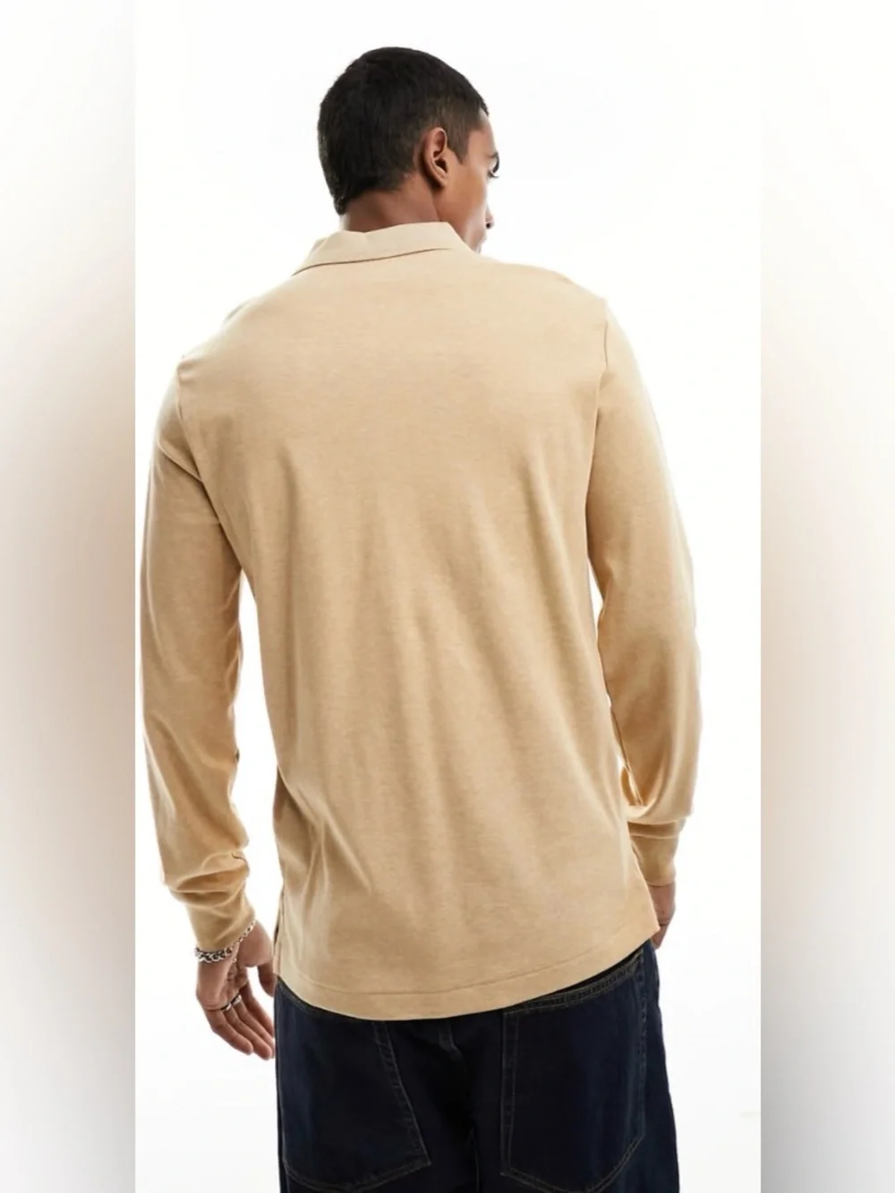 NWT Polo Ralph Lauren CAMEL TAN Soft Cotton Long Sleeve Collared Polo Shirt